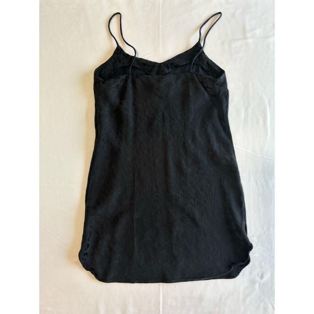 Topshop Leopard Print Jacquard Black Spaghetti Strap Mini Dress Slip Size 0 XS - Picture 5 of 12